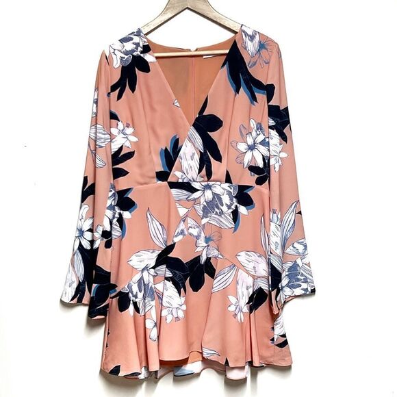 NWOT Cooper St Peachy Floral Deep V Mini Dress Womens Sz 10 Host Pick - Picture 3 of 8